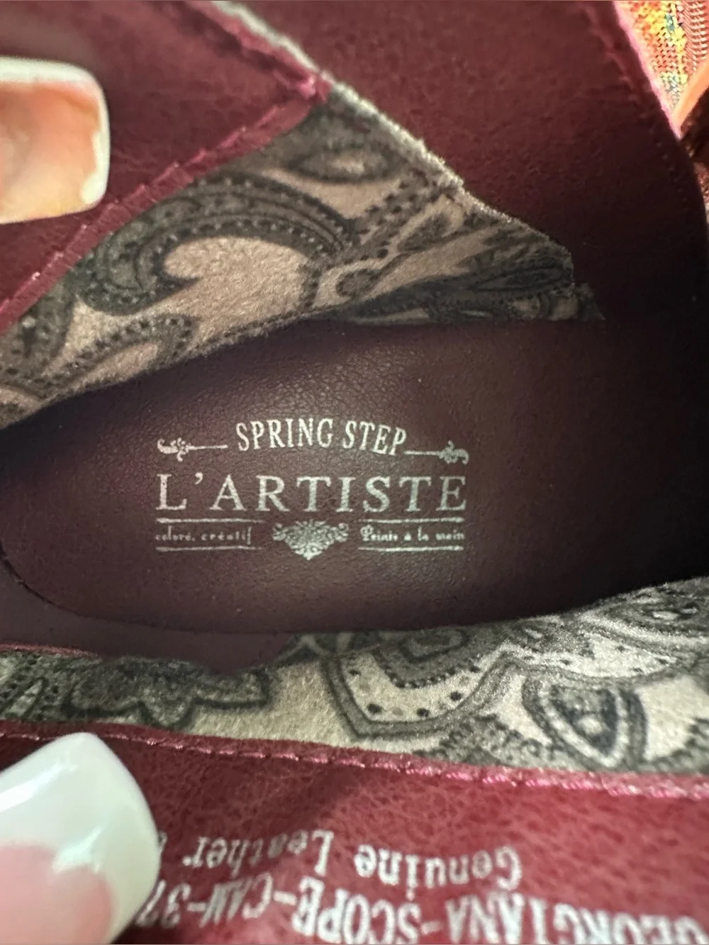 L’Artiste by Spring Step Georgiana-Scope Leather Ankle Booties Boho US 6.5-7